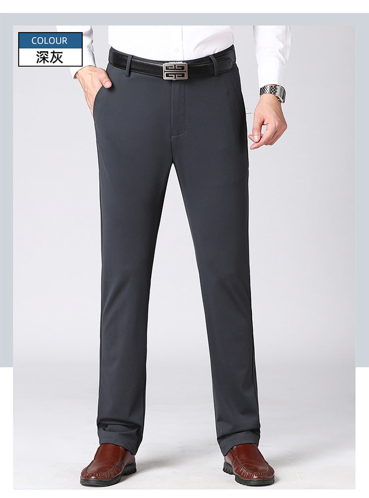 Wholesale Tiger Head Embroidered Stretch Pants Men's Casual Long Pants Men's Black Thin Straight Business Dress Pants
