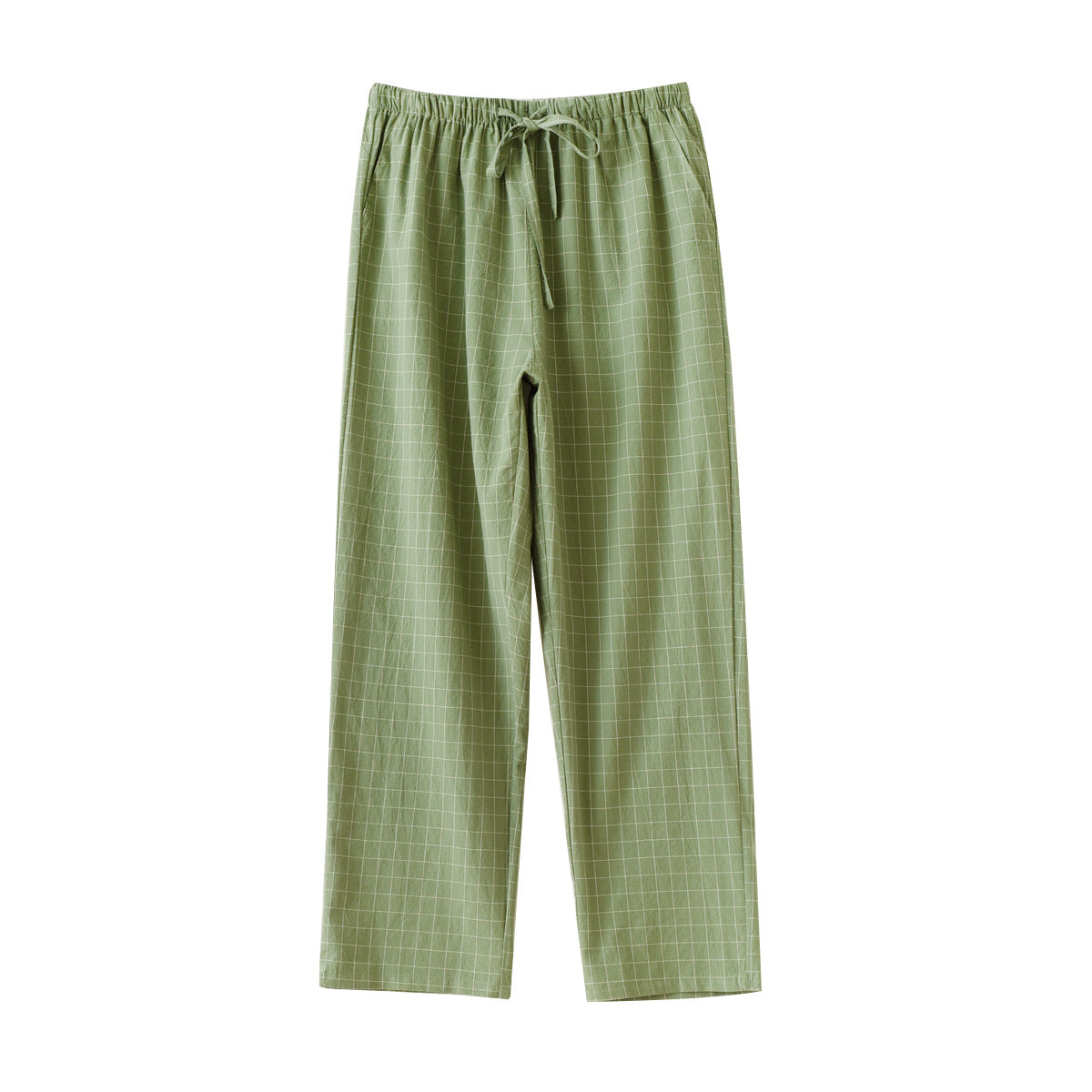 Couple Style Washed Home Pants for Men and Women, Pure Cotton Plaid Pajama Pants, Living Pants, Spring and Autumn Style, Japanese Warehouse Available for Wholesale