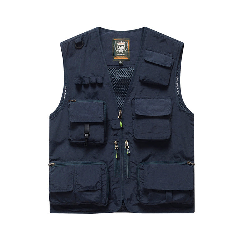 Four Seasons Photography Tooling Multi-Pocket Quick-Dry Vest Safety Waistcoat Logo Printing Men's and Women's Wear