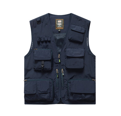 Four Seasons Photography Tooling Multi-Pocket Quick-Dry Vest Safety Waistcoat Logo Printing Men's and Women's Wear