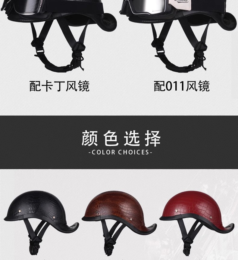 New National Standard 3C Retro Flip-Up Helmet for Women, Motorcycle Half-Helmet for Men, Electric Scooter Helmet, Cruiser Helmet for Riding