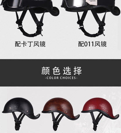 New National Standard 3C Retro Flip-Up Helmet for Women, Motorcycle Half-Helmet for Men, Electric Scooter Helmet, Cruiser Helmet for Riding