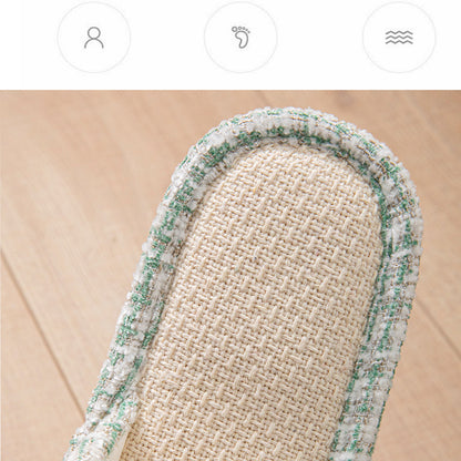 Linen Slippers for Women Spring & Fall Sweat-Absorbent Home Silent Japanese Cotton and Linen Indoor Non-Slip Breathable Slippers for Men All Seasons Wholesale