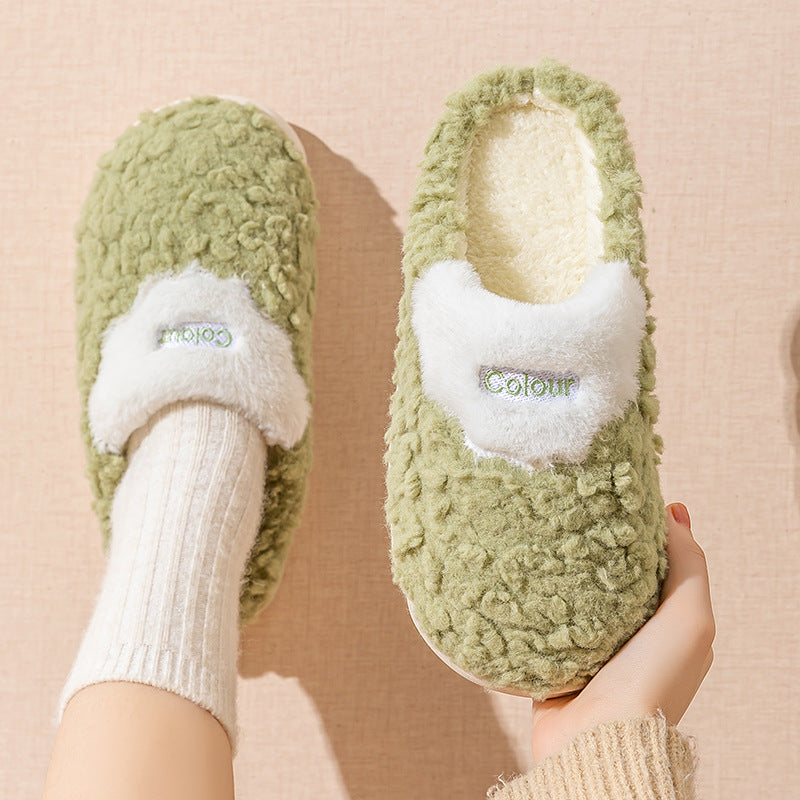 Cotton Slippers for Women, Cute Cartoon Indoor Non-Slip Warm Cotton Shoes for Students and Couples, Korean Style Slippers for Men, Winter Style