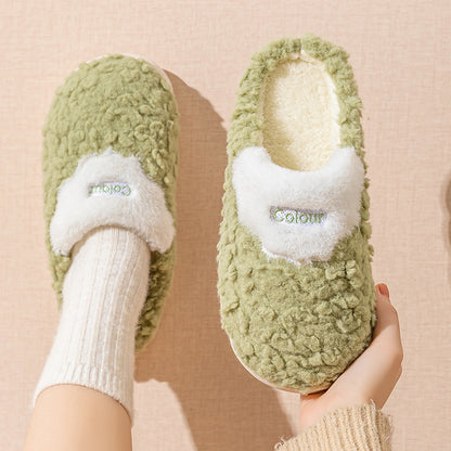 Cotton Slippers for Women, Cute Cartoon Indoor Non-Slip Warm Cotton Shoes for Students and Couples, Korean Style Slippers for Men, Winter Style