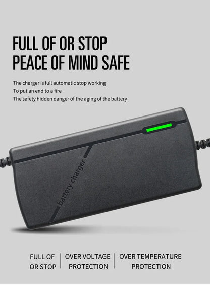 36V 48V 60V 72V Charger 2A 3A 5A 10S 13S 16S 20S Li-ion Battery Pack 42V 54.6V 67.2V 84V Ebike Intelligent Fast Charging EU Plug