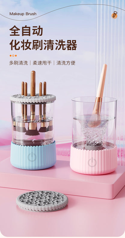Cross-border explosions full-automatic quick-drying electric makeup brush cleaner beauty makeup brush drying tool cleaning machine