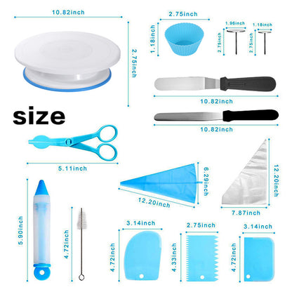 Baking tools suit cake decorating table turntable decorating mouth decorating bag spatula scraper plastic turntable wholesale