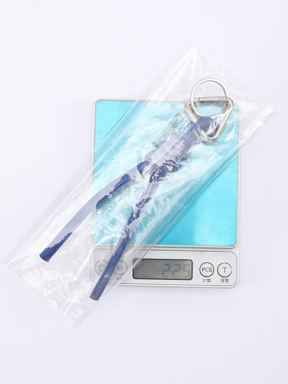 New triangle key chain PU hand-woven diamond key ring bag pendant key chain