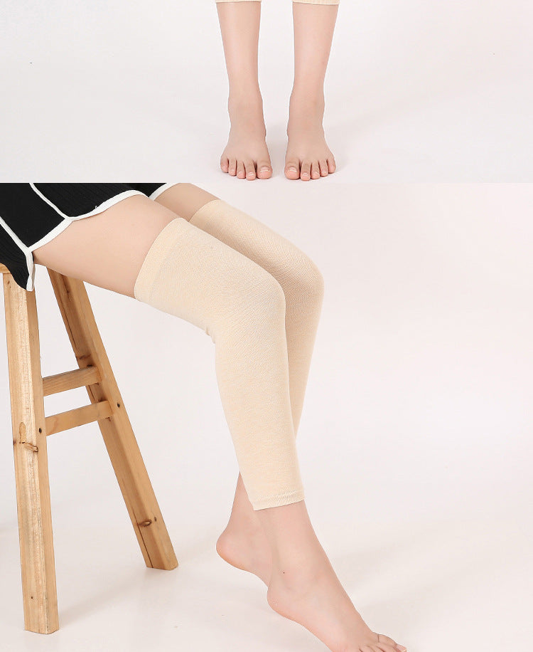 Men's and Women's Air-conditioned Room Warm Knee Cover Joint Sports Leg Cover Thin Pure Cotton Breathable Knee Pad