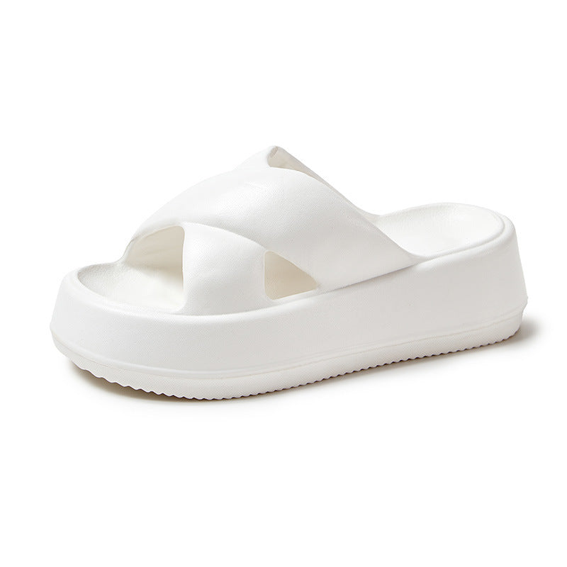 Thick-Soled Sandals for Women's Outer Wear, Fashionable 2024 Summer New Style, Two-Wear Beach Sandals with Holes in the Shoes