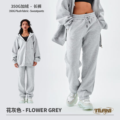 Tilani Men's Sweatshirt Cross-Border Casual Sports Suit Fashionable Pure Color Sweatshirt for Men and Women Simple Zipper Hoodie