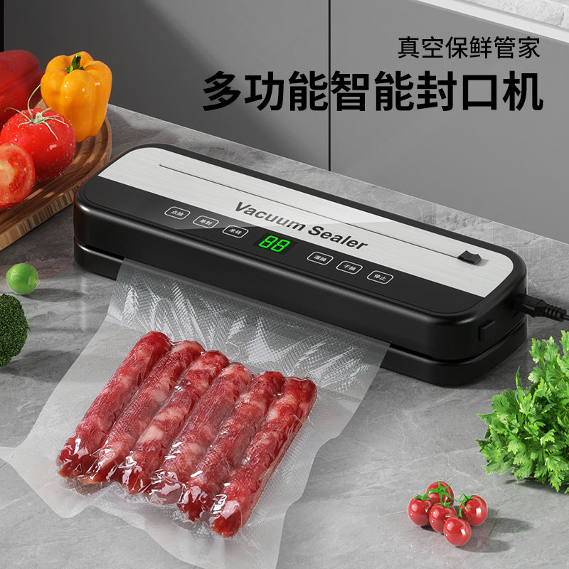 Vacuum Sealing Machine Food Preservation Machine Kitchen Plastic Household Vacuum Packaging Machine Wet and Dry Knife Cutting Sealing Machine