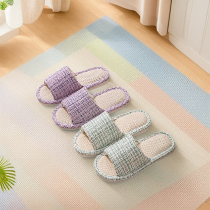 Linen Slippers for Women Spring & Fall Sweat-Absorbent Home Silent Japanese Cotton and Linen Indoor Non-Slip Breathable Slippers for Men All Seasons Wholesale