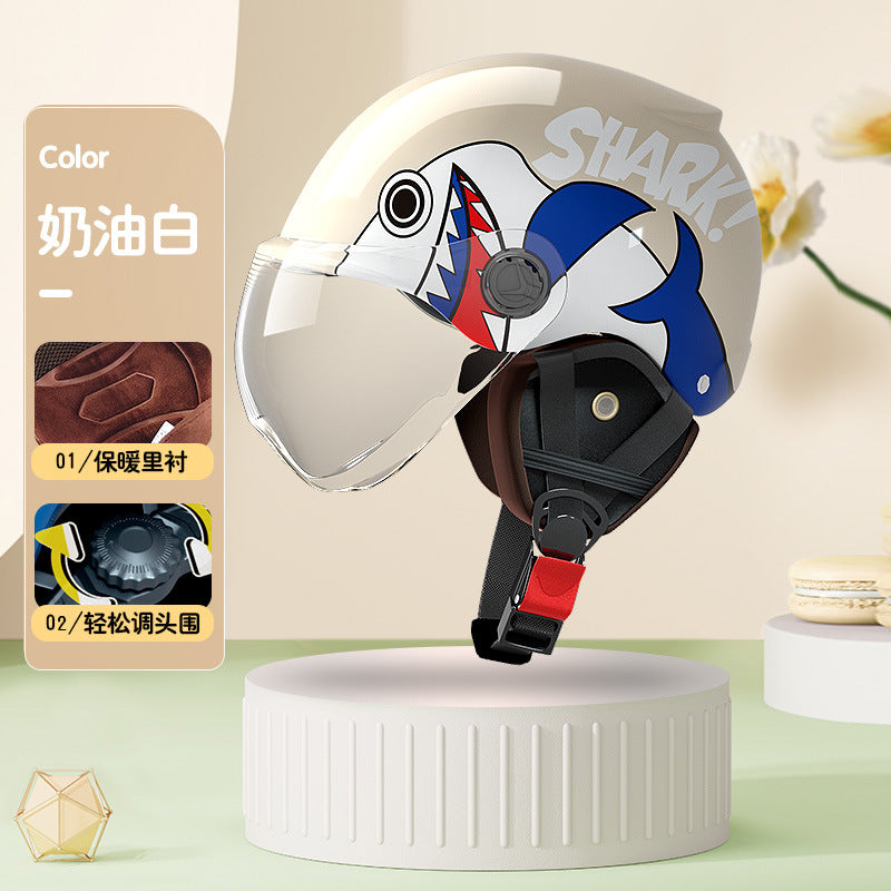 New National Standard 3c certified children's helmet boy baby girl electric car Children's helmet Four Seasons Universal half helmet