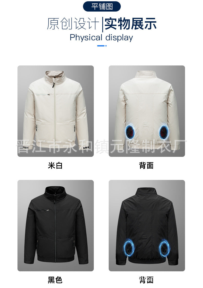 Cross-Border Summer Cooling Air-Conditioning Clothing with Fan Refrigeration Workwear Outdoor Heatstroke Prevention Fan Clothing Men's Labor Protection Clothing Work Clothes