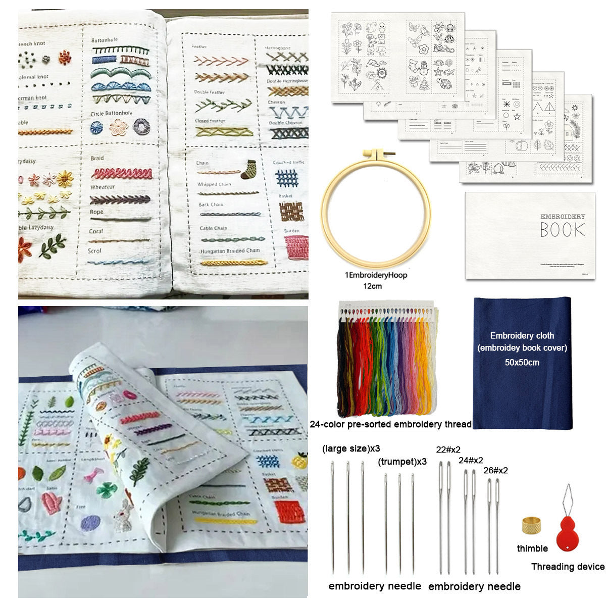 Cross-Border Popular Original Stitchbook Needlework Handmade Embroidery Needlework DIY Embroidery Book Embroidery Material Kit