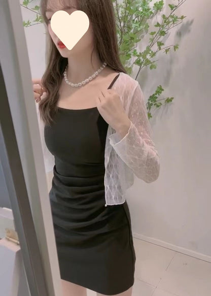 Strappy Dress 2026 Summer New Style Waist-Cinching Slimming Dress for Women, Covering the Body, Elegant, Sexy, Solid Color Bodycon Dress