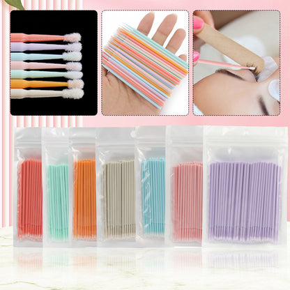 Wholesale New Macaron Color Removal Cotton Swab Grafting Eyelash Cleaning Cotton Stick Eyelash Multifunctional Nano Micro Coater