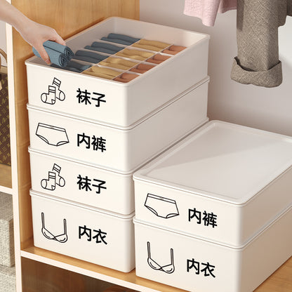 Household Intimates and Socks Storage Box Plastic Cosmetics Organizer Storage Intimates Bra Intimates Compartment Storage Box