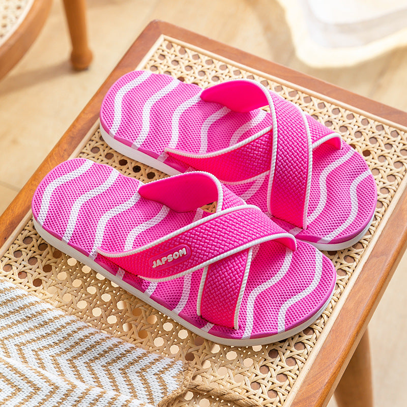 Home Eva Slippers for Women, Non-Slip Bathroom Bathing Slippers for Men, Summer Outdoor Wear, Beach Trendy Slippers, Factory Direct Sales