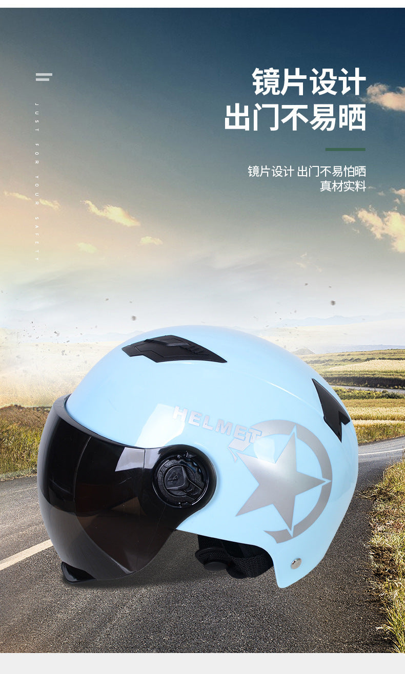 Harley Helmets Printing Advertising Helmets Four Seasons Sunscreen Helmets Thickened Men's and Women's Half Helmets Motorcycle Electric Vehicle Helmets