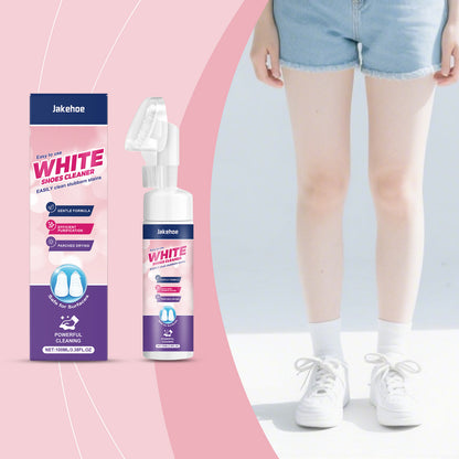 Jakehoe White Shoe Cleaner, Sports Shoe White Shoe Cleaner, Yellow Dirt-Free Portable Cleaner