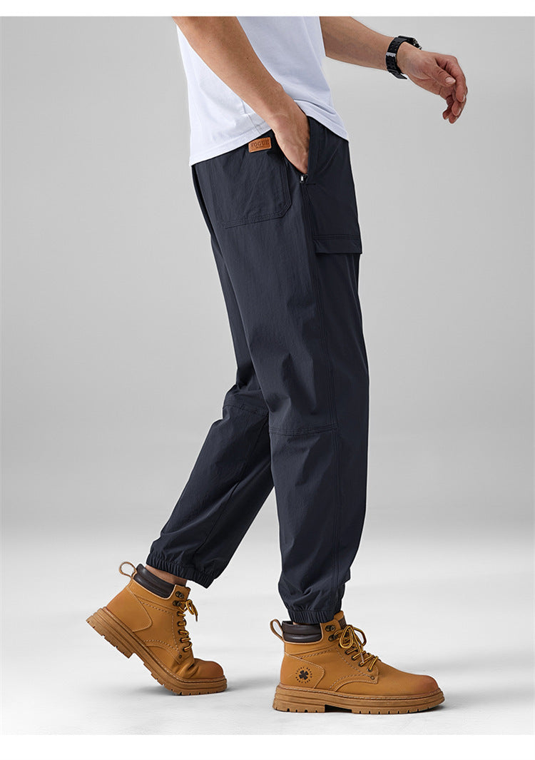 2024 Summer Thin Pants Soft Shell Waterproof Windproof Men's American Style Functional Outdoor Mountaineering Casual Crock Pants