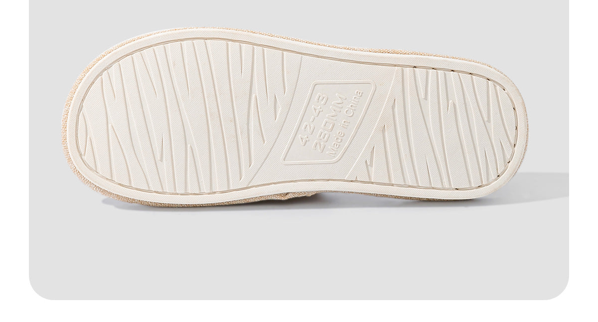 Linen Slippers for Women, Summer Breathable, Sweat-Absorbent, Non-Slip, Silent, Indoor Home Floor Cotton and Linen Slippers, Universal for All Seasons