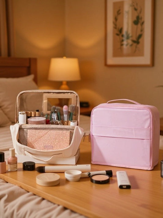 Stand-Up Cosmetic Bag, Large-Capacity Pencil Case, Women's Bag, Travel Storage Bag, Waterproof and Wear-Resistant, Can Be Hung on Luggage Bags