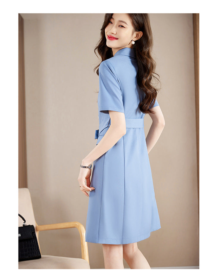 French Hepburn Style Small Black Dress High Sense High Cold Royal Sister Fried Street Small Fragrance Style Pleated Professional Suit dress Summer