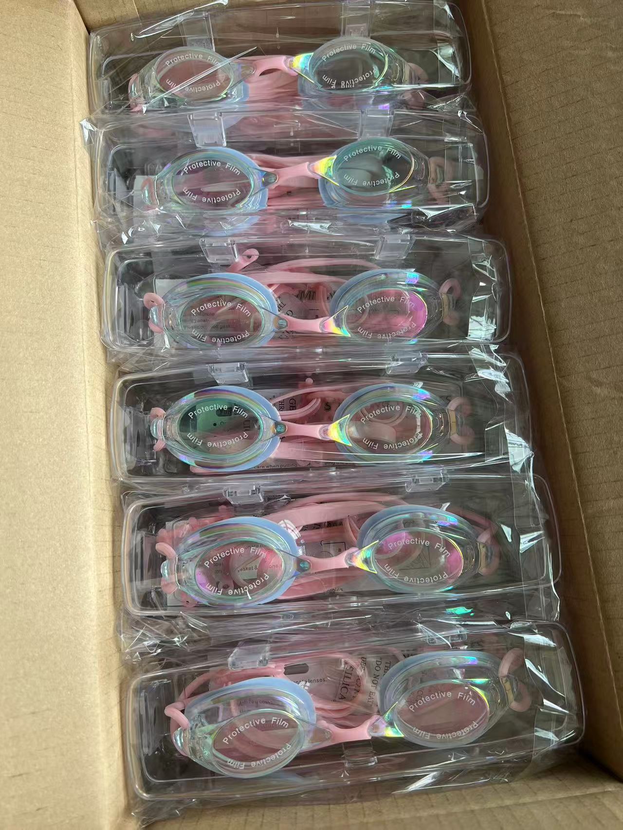 Factory Direct Sales Swimming Goggles Hd Waterproof Anti-Fog Electroplating Color Plated Universal Racing Diving Professional Swimming Goggles Wholesale