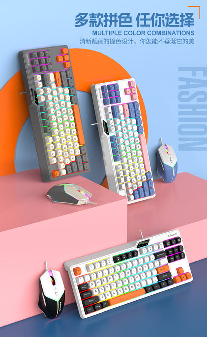 Viper K87 wired usb mechanical feel keyboard MDA ball cap color matching light-emitting computer laptop gaming keyboard