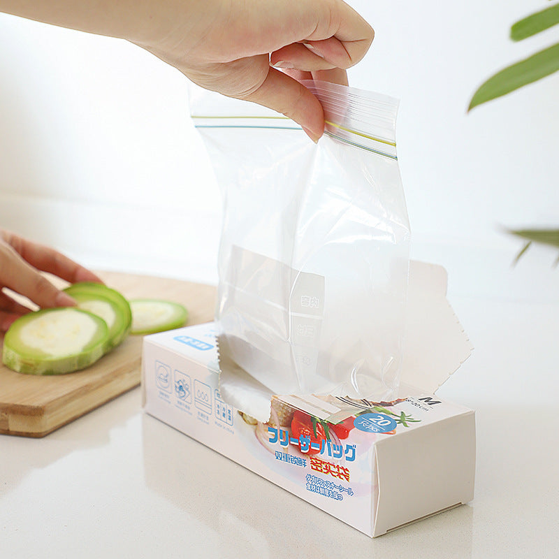 Double-gluten Fresh-keeping Bag Food Sealed Bag Vegetable and Fruit Refrigerated Storage Bag Food Classification Sealed Refrigerator Fresh-keeping Bag