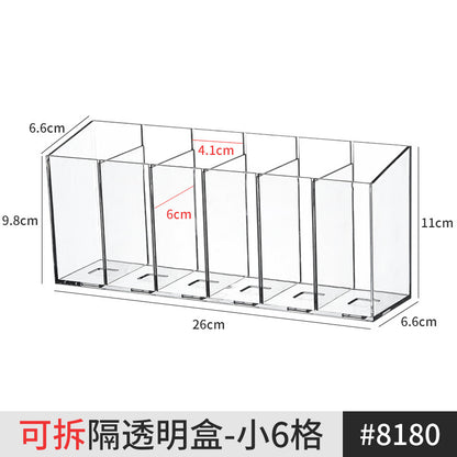 [Multiple Specifications] Transparent Square Storage Tube Detachable Cosmetics Organizer Box Cosmetics Storage Rack Mi Mu