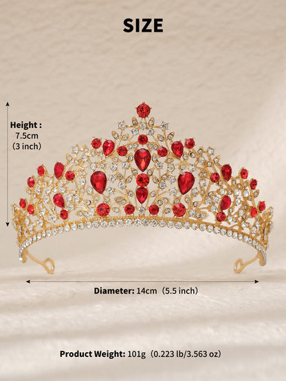 European and American All-match Bride Wedding Hair Accessories Light Luxury Full Diamond Birthday Party Crown Baroque Vintage Rhinestone Crown