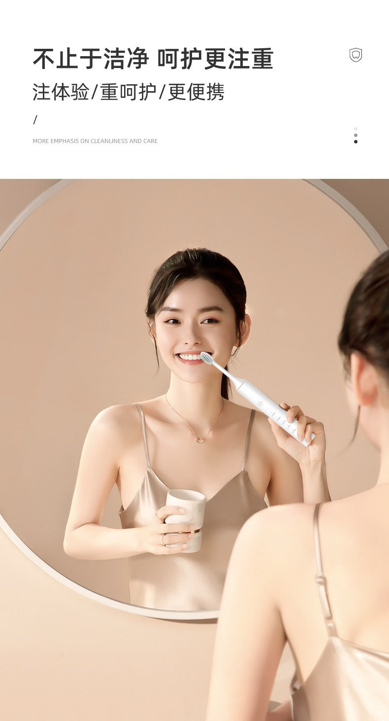 Factory wholesale soft bristle toothbrush flusher portable adult children universal ultrasonic electric toothbrush charging