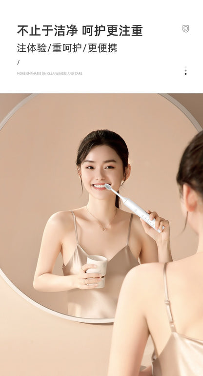 Factory wholesale soft bristle toothbrush flusher portable adult children universal ultrasonic electric toothbrush charging