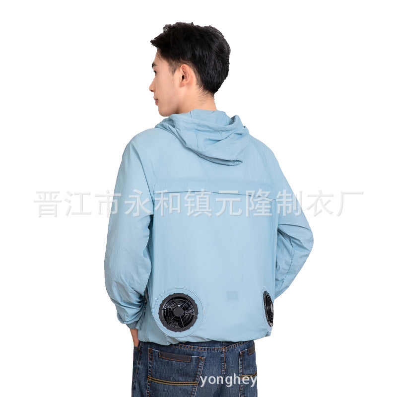 Summer Air Conditioning Clothing Outdoor Sun Protection Clothing Cooling Cooling Fan Skin Clothing Fan Clothing Long Sleeve Work Clothes Fishing Clothes
