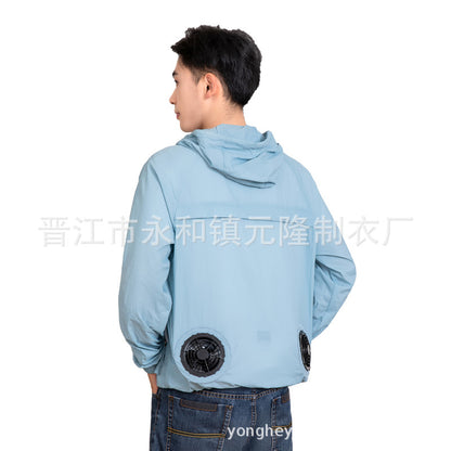 Summer Air Conditioning Clothing Outdoor Sun Protection Clothing Cooling Cooling Fan Skin Clothing Fan Clothing Long Sleeve Work Clothes Fishing Clothes