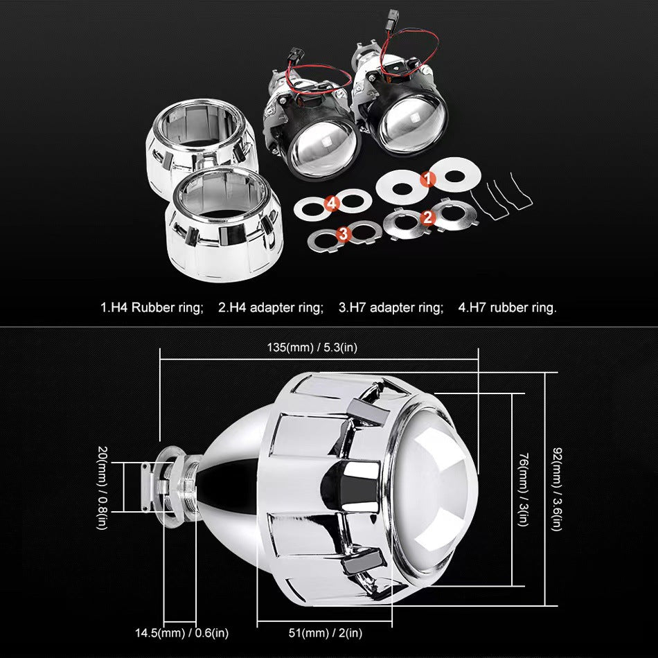 Cross-border 2.5-inch Visteon dual-light lens HID strong light automotive universal non-destructive modification of near-far light integrated car lights