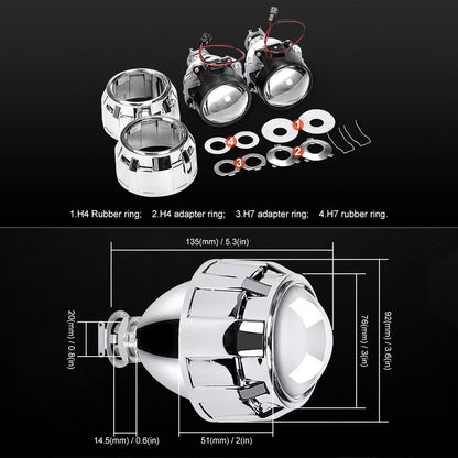 Cross-border 2.5-inch Visteon dual-light lens HID strong light automotive universal non-destructive modification of near-far light integrated car lights