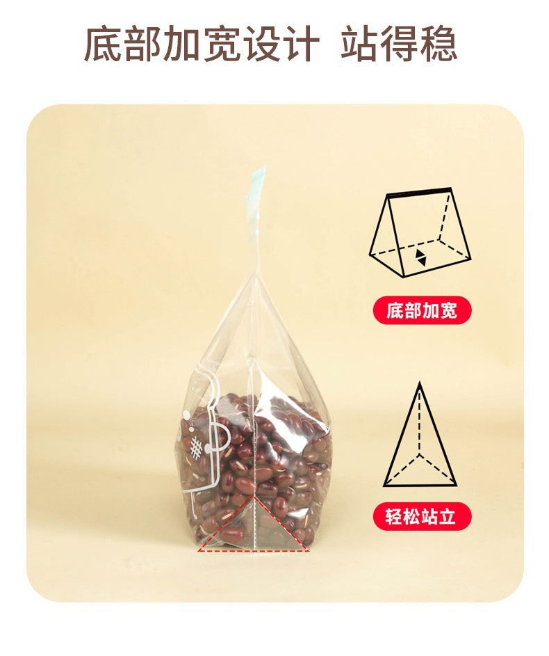 Carefully Selected Ready-Made Standing Double-Ribbed Fresh-Keeping Bags, Food-Grade Sealed Household Packaging Bags, Thickened Color Lip Ziplock Bags