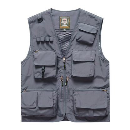 Four Seasons Photography Tooling Multi-Pocket Quick-Dry Vest Safety Waistcoat Logo Printing Men's and Women's Wear
