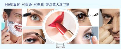 New 30 times magnification makeup mirror charging led light with lamp 360 degree bracket with lamp mirror 3 suction cup 10X20X