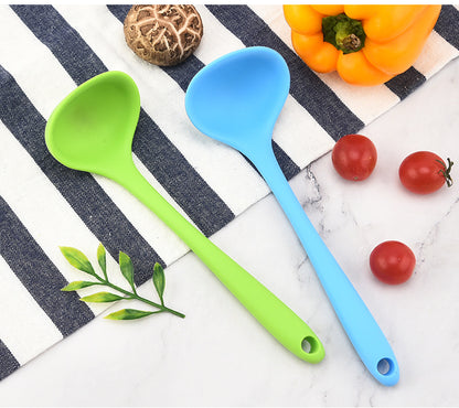 Silicone Mini Soup Spoon Kitchen Cooking Soup Spoon Children's Food Supplemented Soup Spoon Food Grade Material Silicone Soup Spoon 21cm