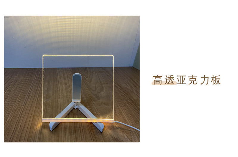 Children's Transparent Luminous Large Writing Board Household Erasable Small Whiteboard Acrylic Stand Message Board Cartoon with Light