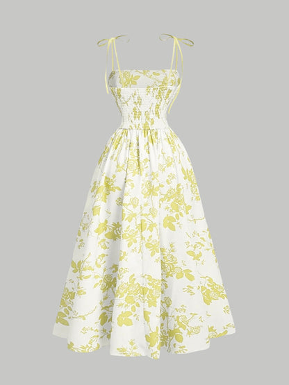 Amazon 2025 European and American New Women's Floral Printed Sling Homecoming dress Summer Sun Dress Spring Dress