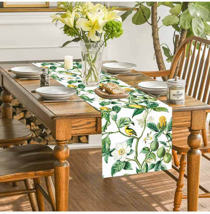 Cross-border new passion fruit table runner American Amazon linen living room coffee table dining table table mat decorative tea tablecloth