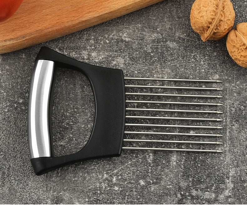 Stainless Steel Onion Needle Slicer Pine Needle Meat Tenderer Vegetable Cutting Kitchen Gadget Onion Insert Slicing Holder